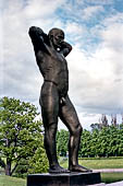 Oslo, Norway. Vigeland Park. Sculptures of the bridge, Standing man.